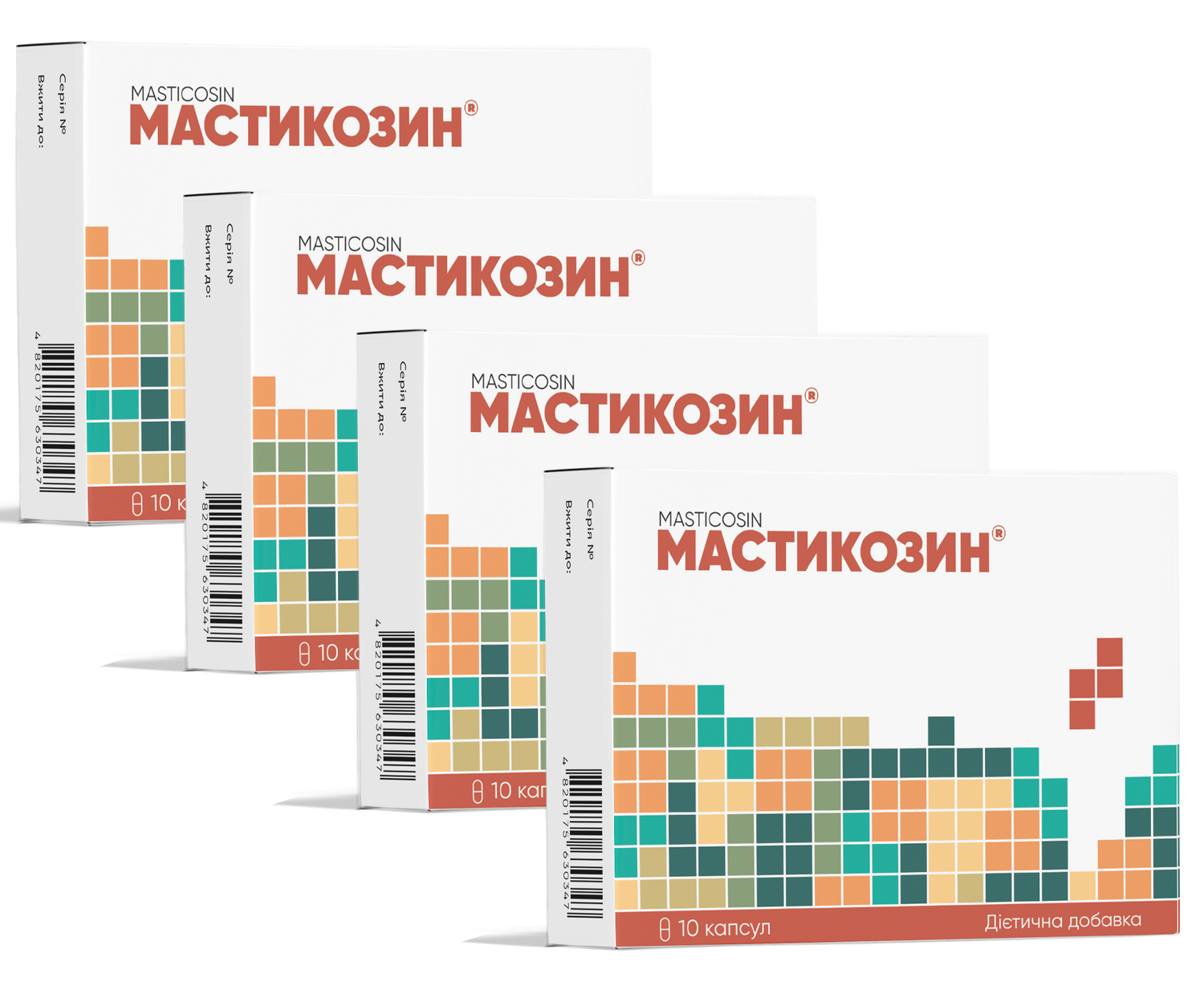 Set &laquo;Full Course of Care from Masticosin&raquo; &ndash; 4 packs of Masticosin capsules, 10 count, manufacturer price, dietary supplement, photo &ndash; 2